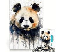 Puzzle Aquarelle Panda pour Adolescents 1000 pièces, Jeu de logique Fine, Doux et Relaxant, Bords Nets, Cadeau de qualité supérieure (38x26cm)