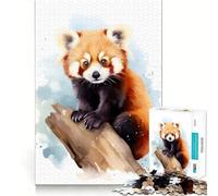 Puzzle Aquarelle Panda Roux pour Adolescents, 1000 pièces, Jouet Anti-Stress, Bords tranchants, Cadeau d'anniversaire (38x26cm)