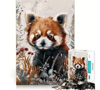 Puzzle Aquarelle Panda Roux pour Adultes, 1000 pièces, améliore la mémoire, détend l'esprit, pièce de Collection Sharp Edge (38x52cm)