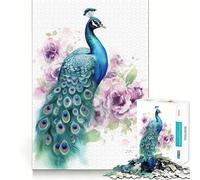 Puzzle Aquarelle Paon pour Adolescents, 1000 pièces, Jeu de réflexion Anti-Stress, découpe Premium, Cadeau Exceptionnel (38x26cm)