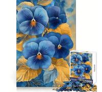 Puzzle Aquarelle Pensées Bleues pour Adultes, 1000 pièces, pour Une réflexion créative et apaisante, Bords précis, Surprise de Noël (38x26cm)