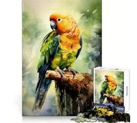 Puzzle Aquarelle Perroquet, 1000 pièces, Jeu de logique Solide pour Adultes, Bords Nets, (38x26cm)