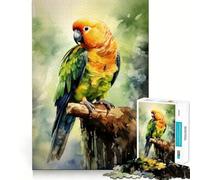 Puzzle Aquarelle Perroquet, 1000 pièces, Jeu de logique Solide pour Adultes, Bords Nets, (38x26cm)