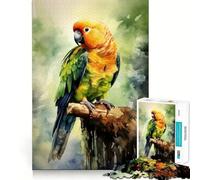 Puzzle Aquarelle Perroquet, 1000 pièces, Jeu de logique Solide pour Adultes, Bords Nets, (50x75cm)