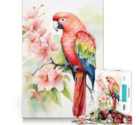 Puzzle Aquarelle Perroquet pour Adolescents 1000 pièces Think Toy Apaisant et Amusant Art aux découpes nettes à Collectionner (50x75cm)