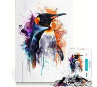 Puzzle Aquarelle Pingouin 1000 pièces pour Adultes, Exercice cérébral, Anti-Stress, décoration Murale aux Bords précis (50x75cm)