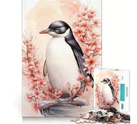Puzzle Aquarelle Pingouin 1000 pièces pour Adultes Jeu de réflexion Intelligent Amusant et précis Décoration Artistique (38x52cm)