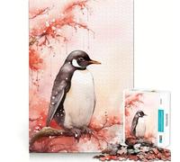 Puzzle Aquarelle Pingouin 1000 pièces pour Adultes, Jouet Intelligent, à la Maison, à Bords Nets, Cadeau du Père Noël (38x26cm)