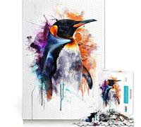 Puzzle Aquarelle Pingouin pour Adultes, 1000 pièces, Jeu de logique Transparente, Loisirs, découpe Parfaite, Cadeau créatif (38x52cm)
