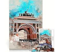 Puzzle Aquarelle Saint-Pétersbourg pour Adultes, 1000 pièces, Jeu de logique et d'habileté, à découper avec précision, pièce de Collection 50x75cm