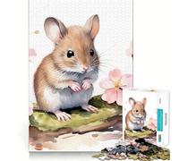 Puzzle Aquarelle Souris pour Adultes 1000 pièces, Jeu de logique et de Stimulation, Anti-anxiété, découpe précise, Cadeau élégant (50x75cm)