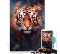 Puzzle Aquarelle Tigre 1000 pièces pour Adolescents, Jeu de réflexion, Design Confortable et Relaxant, Cadeau attentionné 50x75cm