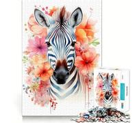 Puzzle Aquarelle zèbre 1000 pièces Jeu de réflexion Pièces précises et sans Couture Activité familiale Amusante 38x26cm