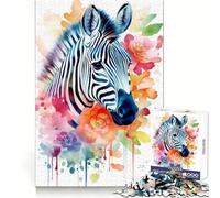 Puzzle Aquarelle zèbre pour Adolescents, 1000 pièces, renforcement cérébral, Temps Libre Heureux, Assemblage Solide, Cadeau saisonnier (38x52cm)