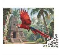 Puzzle Ara Rouge Composé De 1000 Pièces pour Adultes,Écosystème de forêt Tropicale Humide Un Jeu De Dexérité Très Difficile Puzzle Éducatif avec des Défis 1000pcs (75x50cm)
