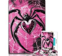Puzzle Araignée Rose pour Adultes 1000 Pièces, Séjour Tue Le Temps avec Pièces de Formes Aléatoires Entièrement Emboîtables (38x26cm)