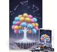 Puzzle Arbre Céleste avec Constellations 1000 Pièces pour Adolescents Concentration Mentale,Soulagement du Stress,Amusant,Ajustement Parfait, (38x52cm)