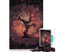 Puzzle Arbre de la Sagesse Étoilée 1000 Pièces pour Adolescents Jeu Intelligent Passe-Temps à la Maison Découpe Précise Cadeau Attentionné 38x52cm