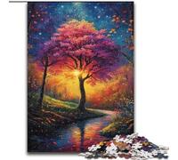 Puzzle Arbre de Vie 1000 pièces pour Adultes et Adolescents, Jeux éducatifs à Faire soi-même avec Affiche et fiche de Questions Assorties (26x38cm)