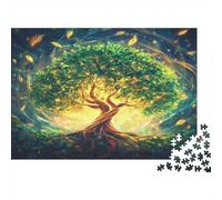 Puzzle Arbre de Vie,Abstract Shapes and Swirling Energy pour Adultes,52x38cm/1000pcs,Jeu Éducatif,décoration De La Maison,