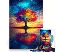 Puzzle Arbre de Vie Arc-en-Ciel 1000 Pièces pour Adolescents Jeu de Logique et de Détente Découpe Précise Cadeau Artistique (38x26cm)