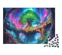Puzzle Arbre de Vie Cavern Arboreal 1000 pièces,Finition Mate,Carton Anti-poussière,activité idéale pour Les Maisons de Retraite,Les Adultes,Les débutants et Les familles,52x38cm/1000 pièces
