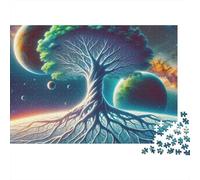 Puzzle Arbre de Vie Céleste 1000 Pièces-Carton épais de qualité supérieure-Encadrer-Loisirs créatifs et calmes pour Adultes passionnés-Niveau avancé-70x50cm