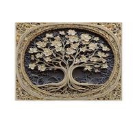 Puzzle arbre de vie en papier de style quilling pour adultes, 500 pièces, puzzle amusant en bois d'arbre 3D, décoration esthétique pour divertissement à domicile