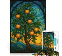 Puzzle Arbre de Vie en Vitrail pour Adolescents 1000 Pièces Jeu de Logique Transparent Amusant et Paisible Découpe Parfaite Surprise Chaleureuse 50x75cm
