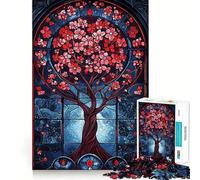 Puzzle Arbre de Vie en Vitrail pour Adultes 1000 Pièces Pure Logic Jeu Anti-Stress Découpe Précise Cadeau de Père Noël 38x52cm
