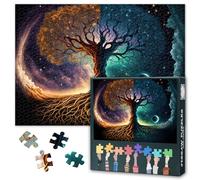 Puzzle arbre de vie pour adultes, 1000 pièces, lien entre le monde terrestre et céleste, grands puzzles Yggdrasil, impossible puzzle, 50 x 70 cm