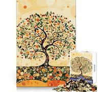 Puzzle Arbre de Vie Style Gustav pour Adolescents, 1000 pièces, Stimulation intellectuelle, détente, loquet Fin, Cadeau de Vacances (50x75cm)