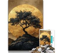 Puzzle Arbre Doré 1000 pièces pour Adultes et Adolescents, Jeux d'activités familiales stimulants, Jouet à Faire soi-même pour décoration Murale de la Maison (50x75cm)