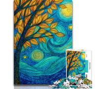 Puzzle Arbre du Ciel Nocturne pour Adultes et Adolescents, Jouet Éducatif Intellectuel Décompressant, Cadeaux Secrets du Père Noël 38x26cm