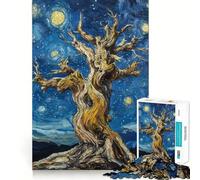 Puzzle Arbre Nuit Étoilée pour Adultes 1000 Pièces Jouet Intelligent et Apaisant Découpe Précise Pièce de Collection 38x26cm