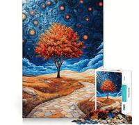 Puzzle Arbre Nuit Étoilée pour Adultes 1000 Pièces Pure Logic Jeu Anti-Stress Découpe Précise Article Vœux du Père Noël 38x52cm