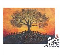 Puzzle Arbre pour Adultes,1000pcs (75x50cm),Jeu Éducatif,décoration De La Maison,Les Racines symbolisent Le Travail d'équipe