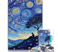 Puzzle Arbre sous Le Ciel Nocturne pour Adolescents, 1000 pièces, Aide Le Cerveau à exercer des Jouets addictifs pour cultiver la Patience, Une œuvre d'art 38x26cm