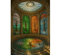 Puzzle Arbres de Verre du Palais pour Adultes,200 pièces,35x25 cm Bricolage Artistique Puzzles, Jeu éducatif Challenge Toy Puzzle pour Décoration de la Maison