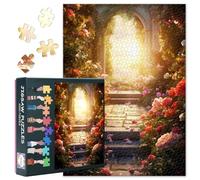 Puzzle Arc de Fleurs pour Adultes 1000 Pièces Coucher de Soleil avec Fleurs sur Arches de Bijoux de Mariage, Puzzle Défi et Impossible pour Adultes 50x70cm