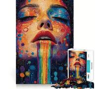 Puzzle Arc-en-Ciel Femme 1000 pièces Idéal pour Adultes Améliore la mémoire, détend l'esprit Bords Nets Cadeau élégant (38x26cm)