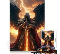 Puzzle Archange Ailé à l'Épée de Feu pour Adolescents 1000 Pièces Stimulation Mentale Détente et Calme Assemblage Précis Cadeau Spécial (38x52cm)