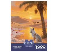 Puzzle Arctic Renard 1000 Pièces pour Adultes Et Enfants, Jeu ÉduChatif, Puzzles Désert Oasis, Home Decor, Idée Cadeau 38x26cm/1000pcs