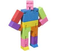 Areaware Micro Cubebot Multicolore - Puzzle en bois moderne pour 6-12 ans - 1 cube - 13 pièces - Idéal pour toute la famille