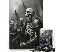 Puzzle Armée de Squelettes 1000 Pièces pour Adultes Jeu de Logique Mentale Anti-Stress Découpe Ferme Cadeau Original 50x75cm