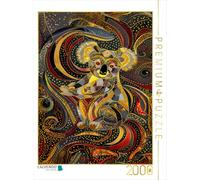 Puzzle · Art aborigène représentant des Koalas, aux Couleurs Vives et aux | motifs géométriques · Un koala apparaît dans un style… · 2000 pièces · Format assemblé 90 × 67 cm · CALVENDO Puzzle