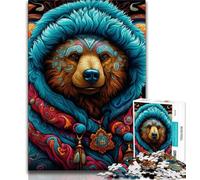 Puzzle Art Animal Ours 1000 pièces pour Adultes et Adolescents, Jouet éducatif et décompressant, Cadeau du Père Noël Secret (38x26cm)