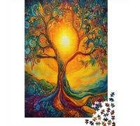 Puzzle Art : Arbre éclatant pour Adultes,70x50cm/1000pcs,Jeu ÉduChatif,décoration De La Maison,Style Fantastique psychédélique