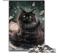 Puzzle Art Cat 1000 pièces pour Adolescents, Anti-Stress, séjour à la Maison, avec Affiche et fiche de Questions-réponses Assorties (26x38cm)