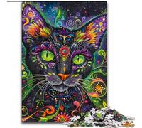 Puzzle Art Cat 1000 pièces pour Adultes et Adolescents, Assemblage de Motifs Amusant à la Maison, Cadeau d'anniversaire, Cadeau de Voyage (50x75cm)